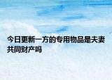 今日更新一方的专用物品是夫妻共同财产吗