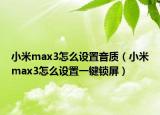 小米max3怎么设置音质（小米max3怎么设置一键锁屏）