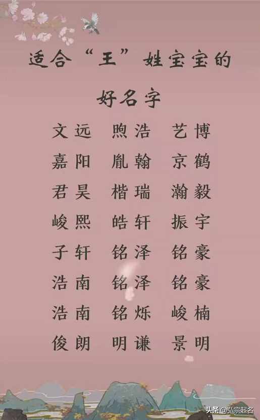 弘宗文化起名：好听稀少的男孩名字，大气回荡