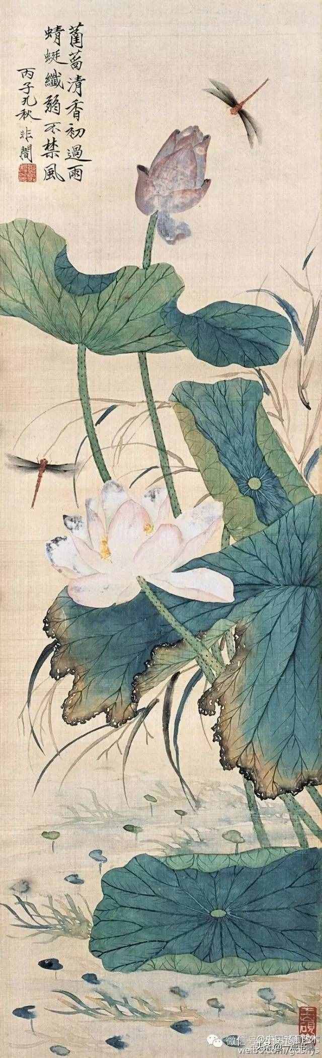 大师于非闇的工笔荷花，绝美