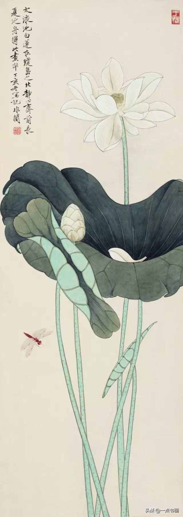 大师于非闇的工笔荷花，绝美