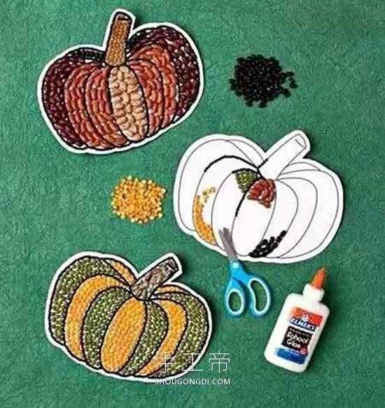 用豆子DIY制作豆贴画怎么做 -  www.shougongdi.com