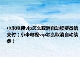 小米电视vip怎么取消自动续费微信支付（小米电视vip怎么取消自动续费）