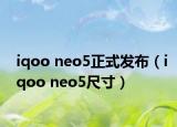 iqoo neo5正式发布（iqoo neo5尺寸）