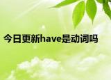 今日更新have是动词吗