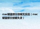 mac键盘部分按键无反应（mac键盘部分按键失灵）