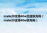 mate20支持40w无线快充吗（mate20支持40w快充吗）