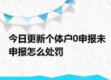 今日更新个体户0申报未申报怎么处罚