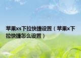苹果xs下拉快捷设置（苹果x下拉快捷怎么设置）