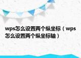 wps怎么设置两个纵坐标（wps怎么设置两个纵坐标轴）