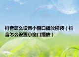 抖音怎么设置小窗口播放视频（抖音怎么设置小窗口播放）