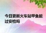 今日更新火车站甲鱼能过安检吗