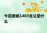 今日更新1403含义是什么