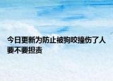 今日更新为防止被狗咬撞伤了人要不要担责