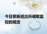 今日更新派出所调取监控的规定