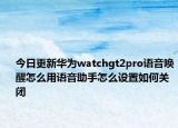 今日更新华为watchgt2pro语音唤醒怎么用语音助手怎么设置如何关闭