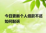 今日更新个人借款不还如何起诉