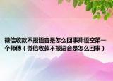 微信收款不报语音是怎么回事孙悟空第一个师傅（微信收款不报语音是怎么回事）