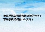 苹果手机如何看曾经连接的wifi（苹果手机如何看ceb文件）