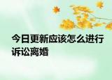 今日更新应该怎么进行诉讼离婚