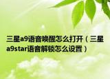 三星a9语音唤醒怎么打开（三星a9star语音解锁怎么设置）