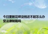 今日更新花呗没钱还不起怎么办受法律制裁吗