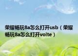 荣耀畅玩8a怎么打开usb（荣耀畅玩8a怎么打开volte）