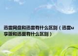 迅雷网盘和迅雷有什么区别（迅雷u享版和迅雷有什么区别）