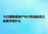 今日更新房地产中介机构的设立的条件有什么