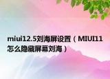 miui12.5刘海屏设置（MIUI11怎么隐藏屏幕刘海）