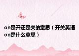 on是开还是关的意思（开关英语on是什么意思）