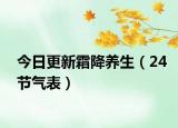 今日更新霜降养生（24节气表）