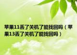 苹果11丢了关机了能找回吗（苹果13丢了关机了能找回吗）