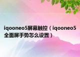 iqooneo5屏幕触控（iqooneo5全面屏手势怎么设置）