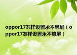 oppor17怎样设置永不息屏（oppor17怎样设置永不熄屏）