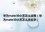 华为mate30小艺怎么设置（华为mate30小艺怎么改名字）