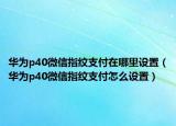 华为p40微信指纹支付在哪里设置（华为p40微信指纹支付怎么设置）