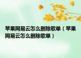 苹果网易云怎么删除歌单（苹果网易云怎么删除歌单）