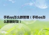 手机qq怎么群管理（手机qq怎么群删好友）