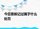 今日更新记过属于什么处罚