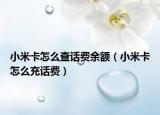 小米卡怎么查话费余额（小米卡怎么充话费）