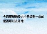 今日更新拘役六个月缓刑一年的是否可以去外地