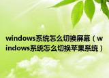 windows系统怎么切换屏幕（windows系统怎么切换苹果系统）