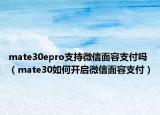mate30epro支持微信面容支付吗（mate30如何开启微信面容支付）