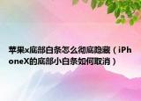 苹果x底部白条怎么彻底隐藏（iPhoneX的底部小白条如何取消）