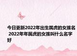 今日更新2022年出生属虎的女孩名 2022年年属虎的女孩叫什么名字好