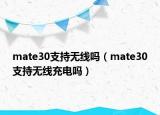 mate30支持无线吗（mate30支持无线充电吗）