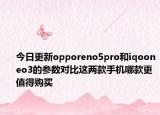 今日更新opporeno5pro和iqooneo3的参数对比这两款手机哪款更值得购买
