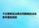 今日更新民法典合同解除的法定条件是如何的