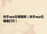 快手app在哪里呢（快手app在哪里打开）